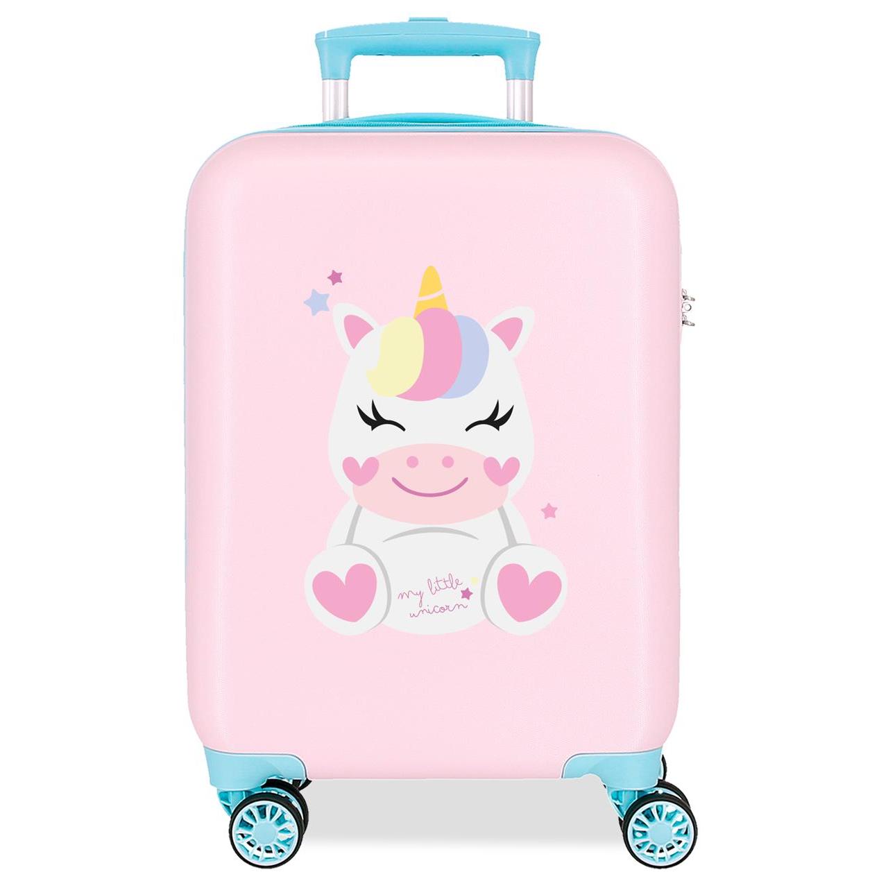Maleta de cabina Roll road Happy pets rosa 33x50x20 cm