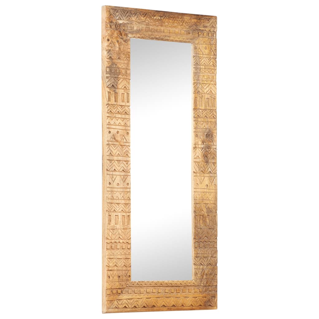 vidaXL Espejo Tallado a Mano de Pared para Pasillo Madera Maciza de Mango Dimensiones 50 x 50 x 2.5 cm, 80 x 50 x 2.5 cm, 110 x 50 x 2.5 cm