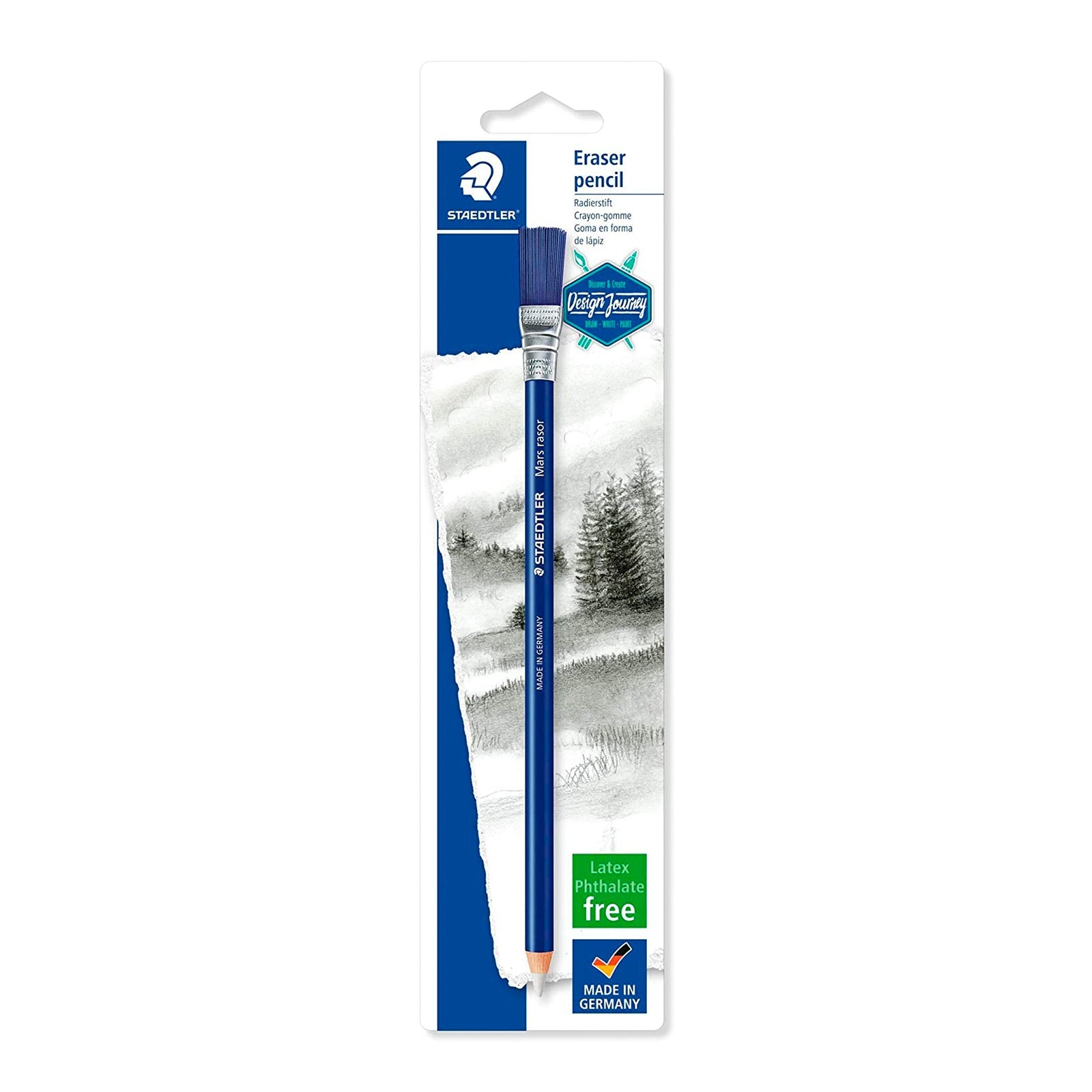STAEDTLER Design Journey - Lápiz de Borrar en Plástico con Cepillo Incluido. Sin Látex