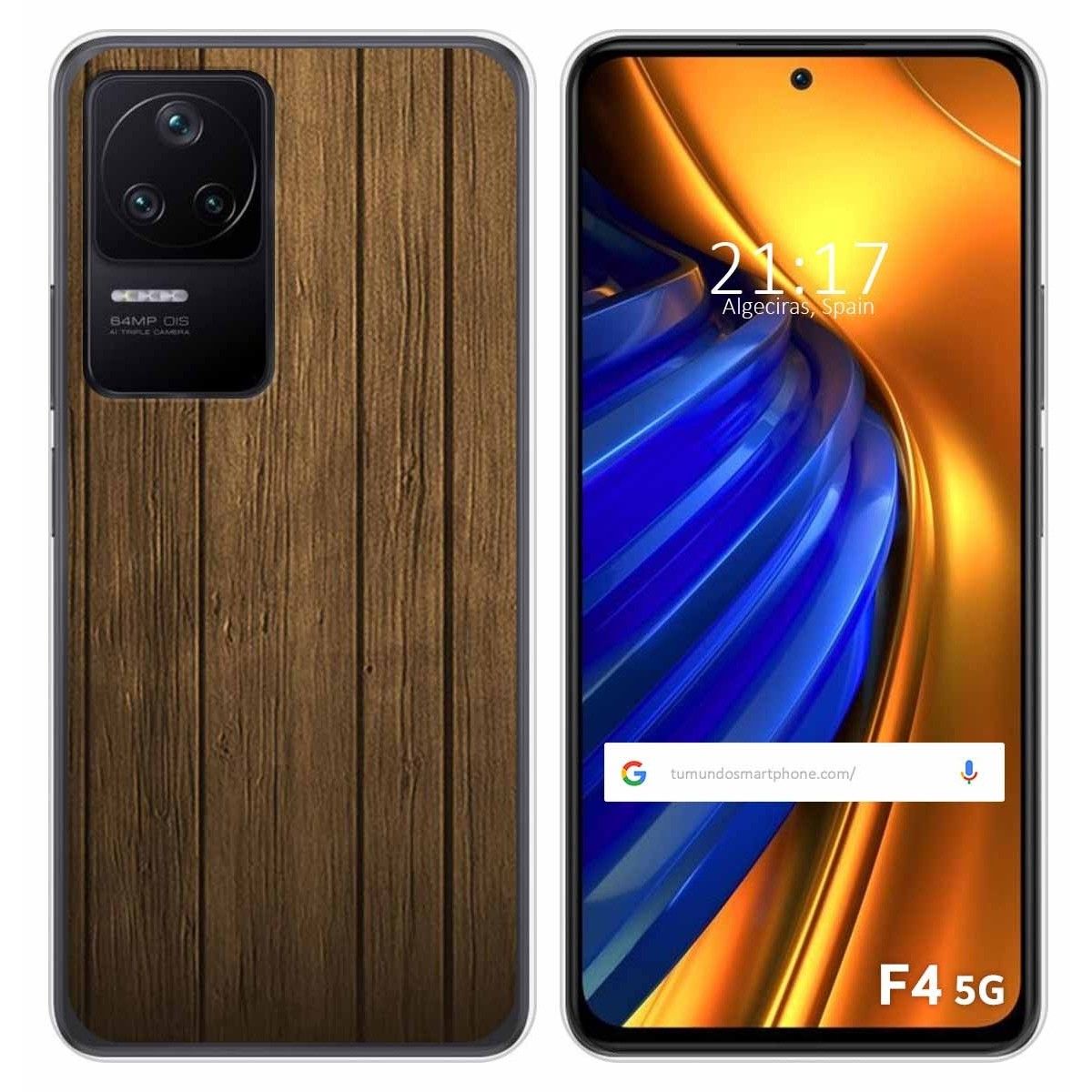 Funda Silicona para Xiaomi Poco F4 5G diseño Madera Dibujos