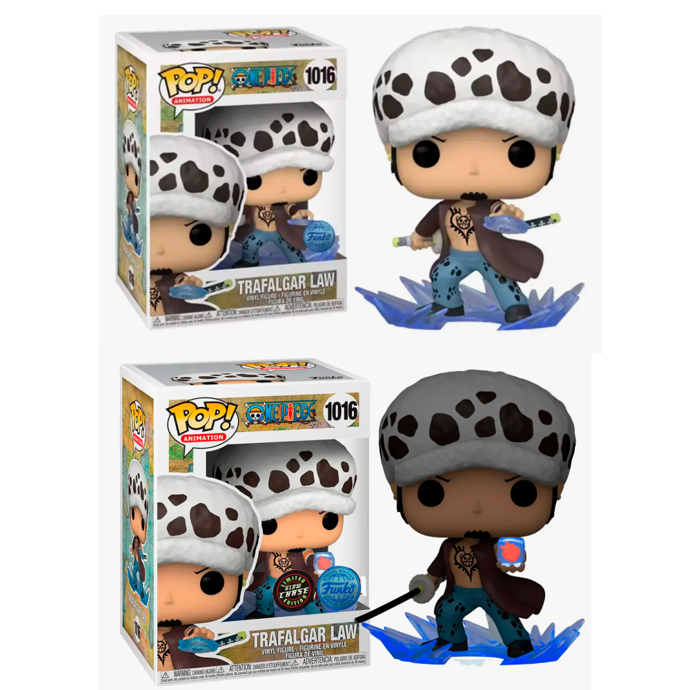 Pack Funko Trafalgar Law One Piece Exclusivo 1016   regular y Chase Edition with heart GITD Special Edition Figura ANime
