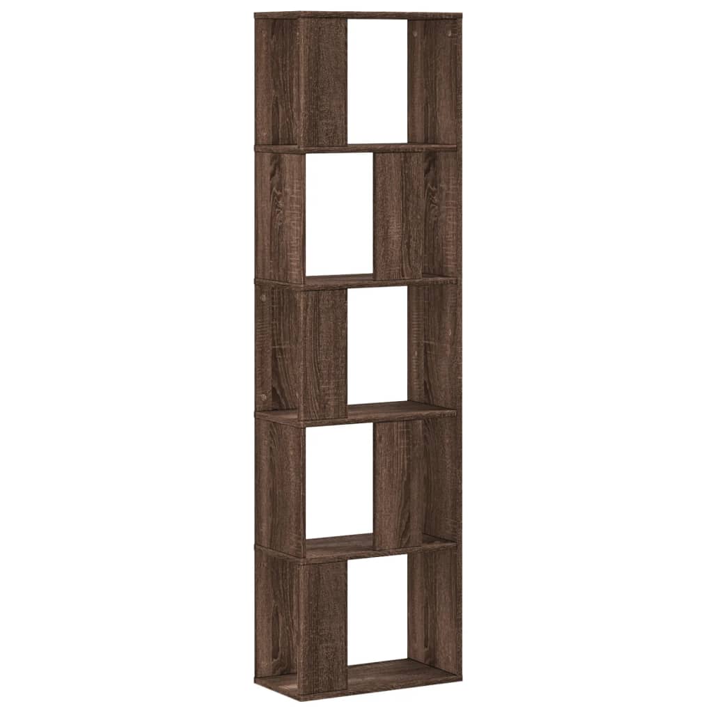 Vidaxl Librería de Madera 5 Niveles Ingeniería 45x23,5x162,5 Cm