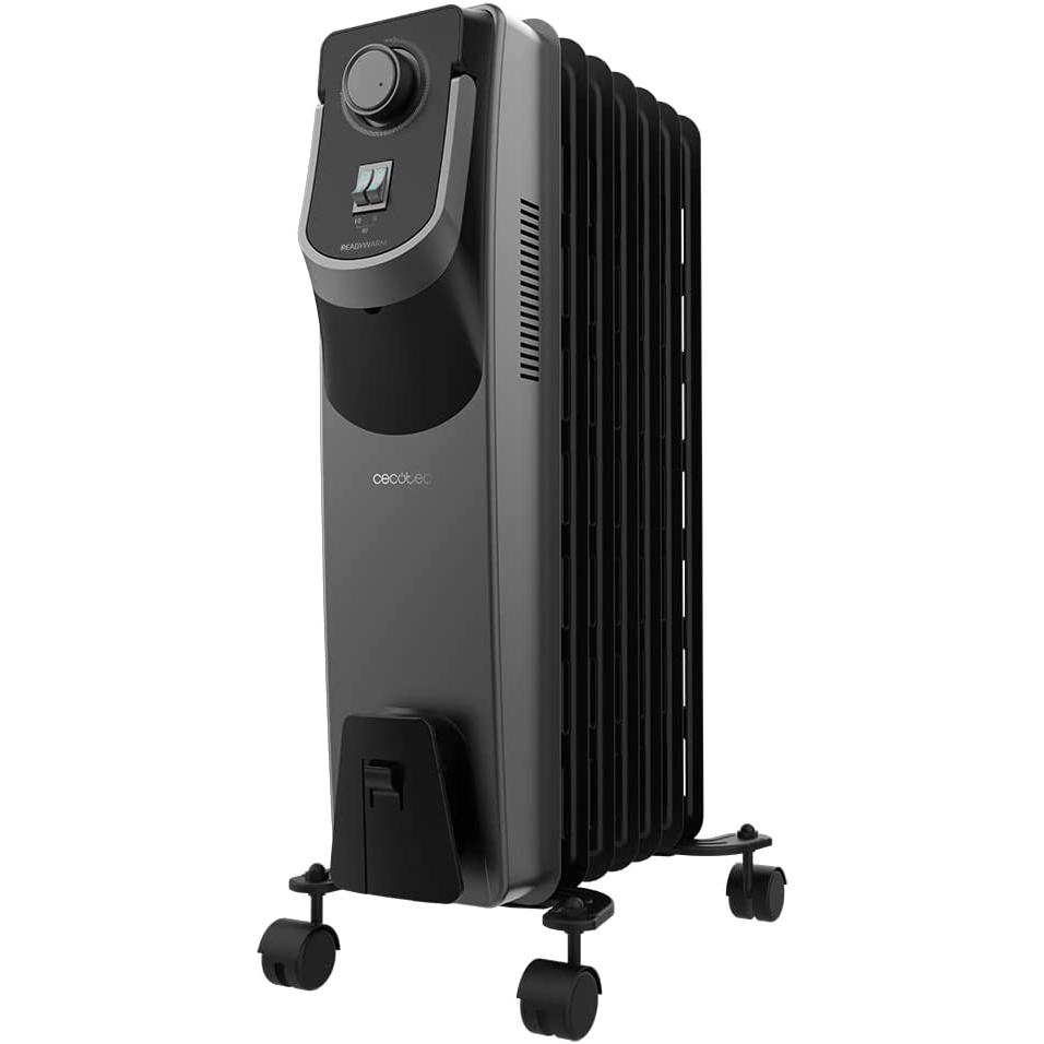 Cecotec Radiador Eléctrico de Aceite ReadyWarm 7000 Space 360 Black. 7 Módulos, Bajo Consumo, 1500 W, 3 Niveles, Recogecables