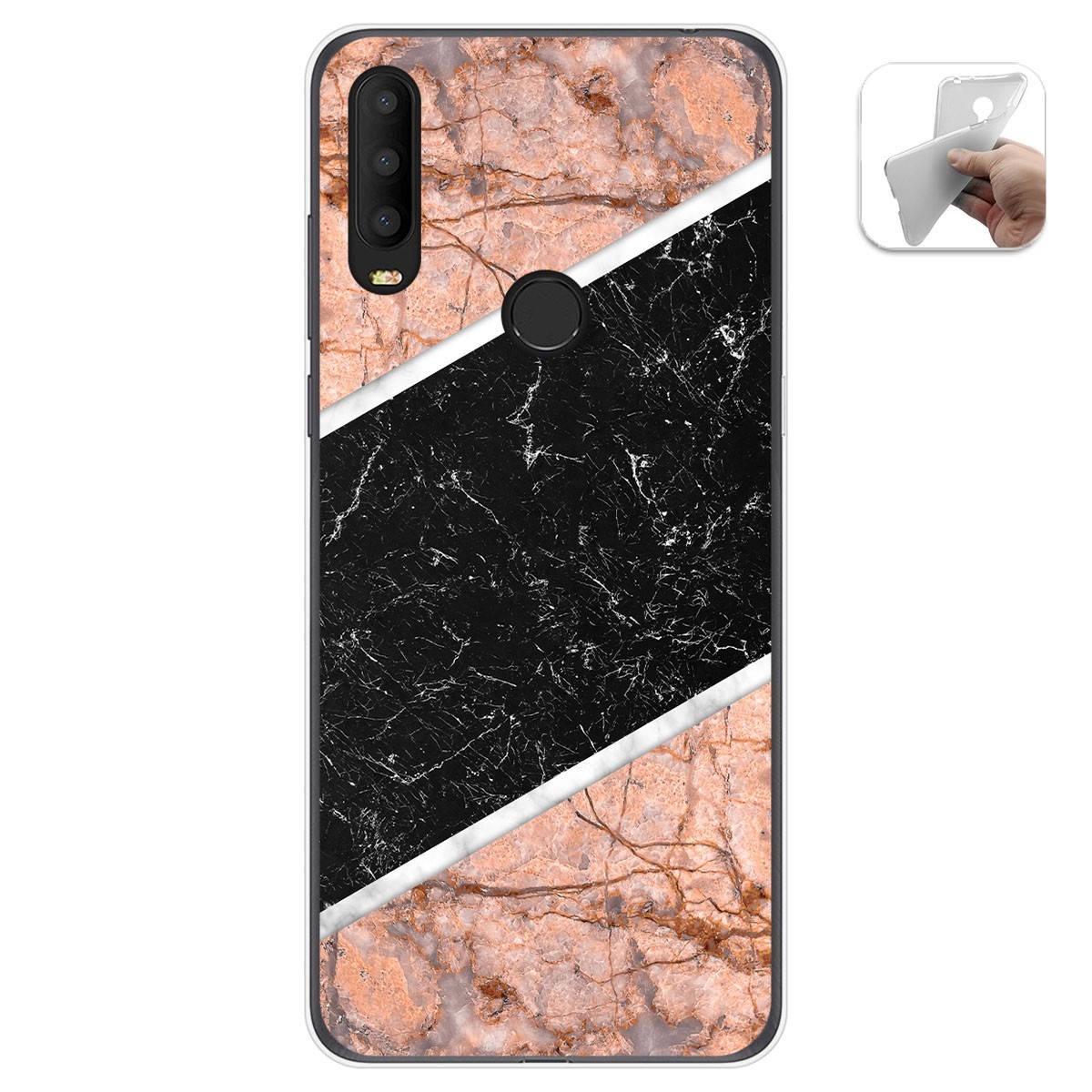 Tumundosmartphone Funda Gel Tpu para Alcatel 3X 2020 diseño Mármol 07 Dibujos