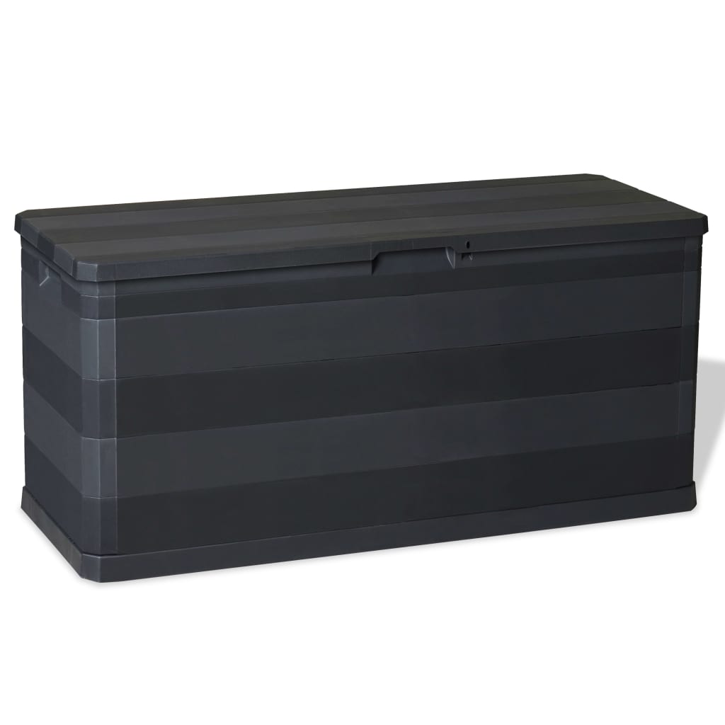 vidaXL Caja de almacenamiento de jardín gris 117x45x56 cm en color Gris claro/Negro