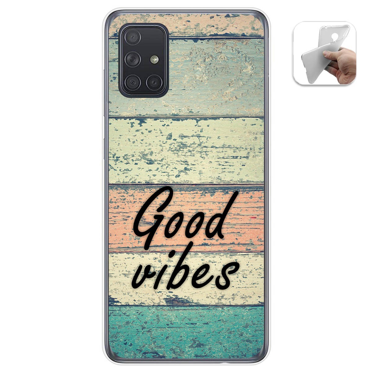 Tumundosmartphone Funda Gel Tpu para Samsung Galaxy A71 5G diseño Madera 01 Dibujos