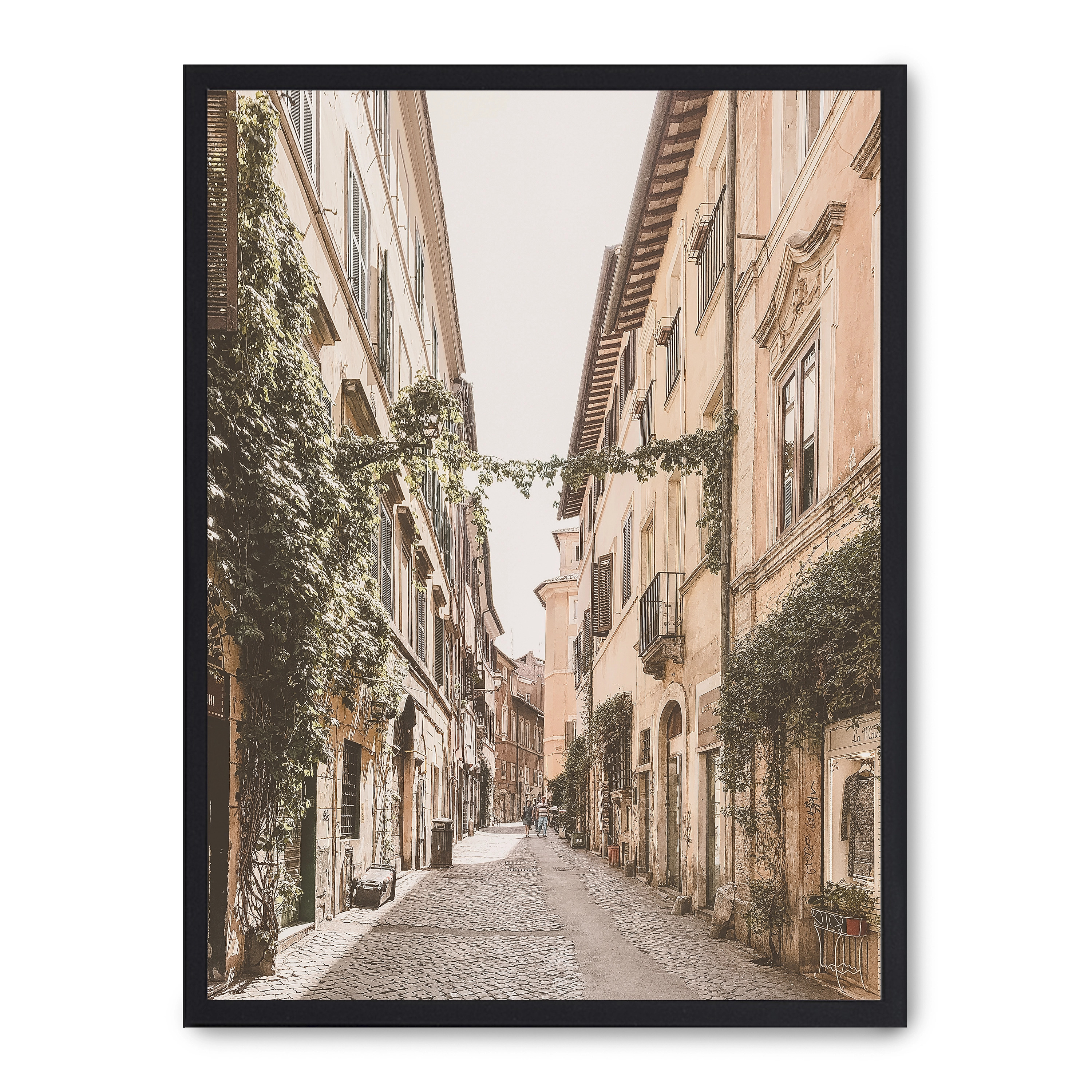 Cuadro lost in rome 30x40cm, Póster impreso en papel de primera calidad de 180gr, montado sobre marco de madera MDF acabado en negro., Arquitectura