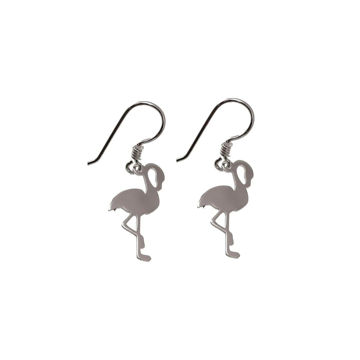 Pendientes plata Ley 925m largos motivo flamenco 20 mm. cierre hippie mujer