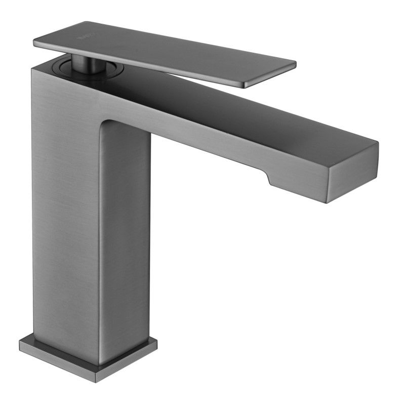 Imex Pisa BDP048-1BGM grifo monomando sobre repisa para lavabo de latón con acabado negro metalizado