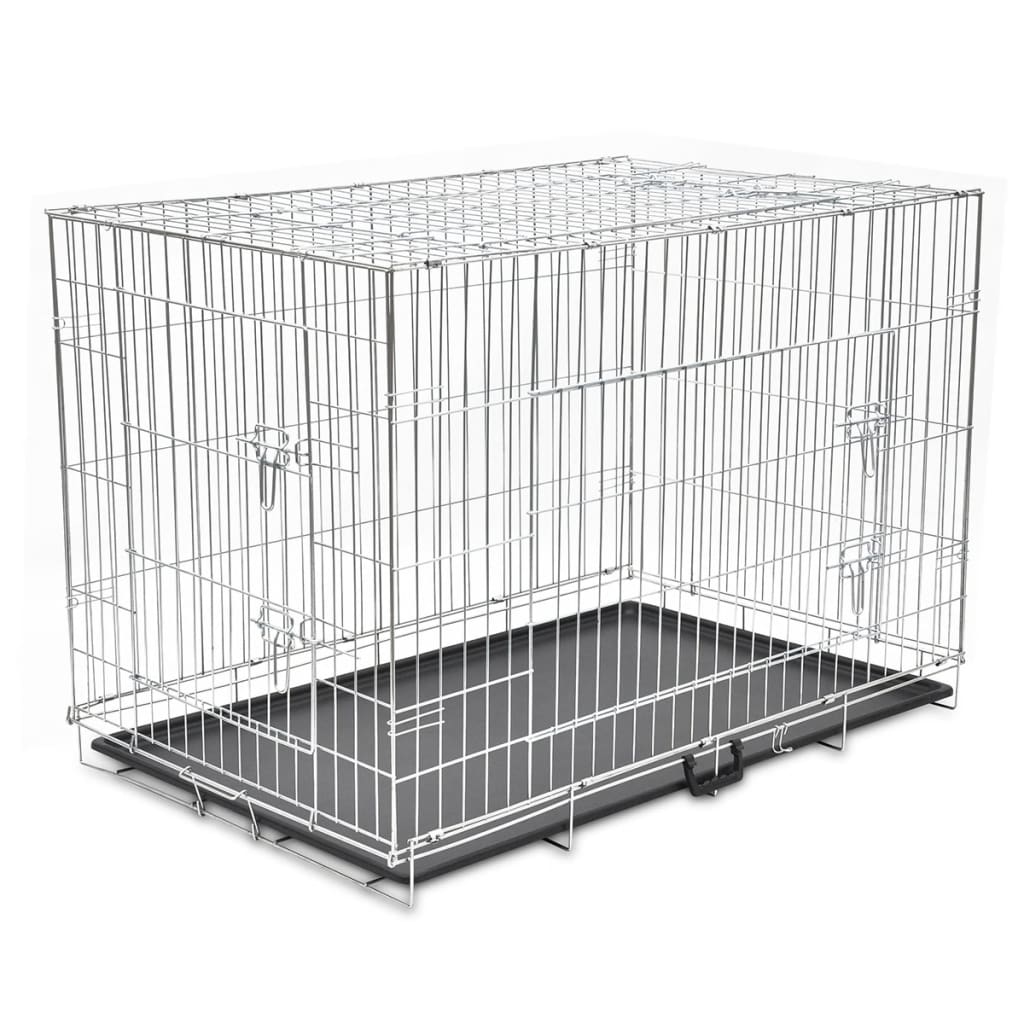 vidaXL Jaula Metálica de Perro Plegable Transportín Transporte Viaje Mascota Dimensiones M,  L,  XL y mas