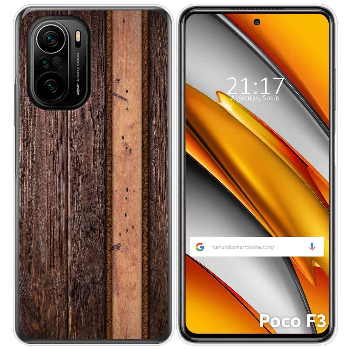 Tumundosmartphone Funda Gel Tpu para Xiaomi POCO F3 5G / Mi 11i 5G diseño Madera 05 Dibujos