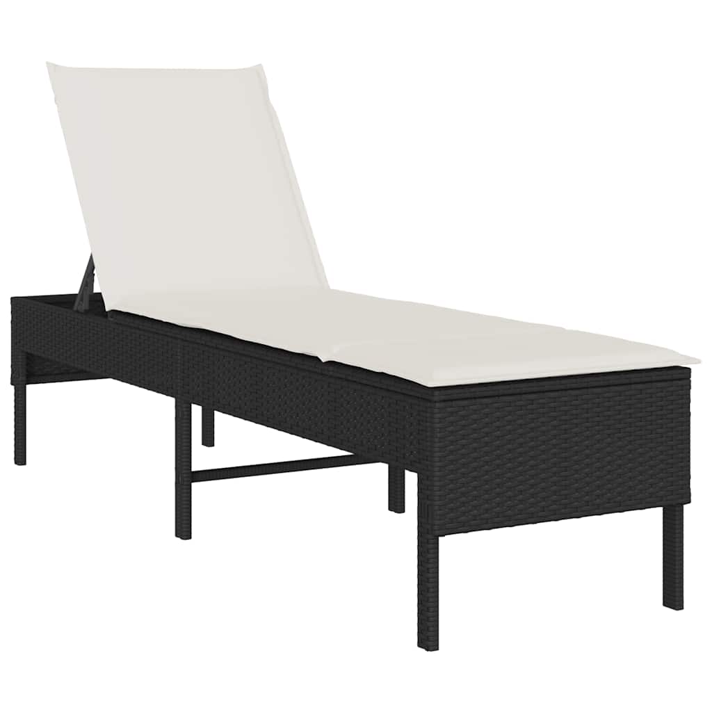 vidaXL Tumbona con cojín poliratán 55x200x44cm