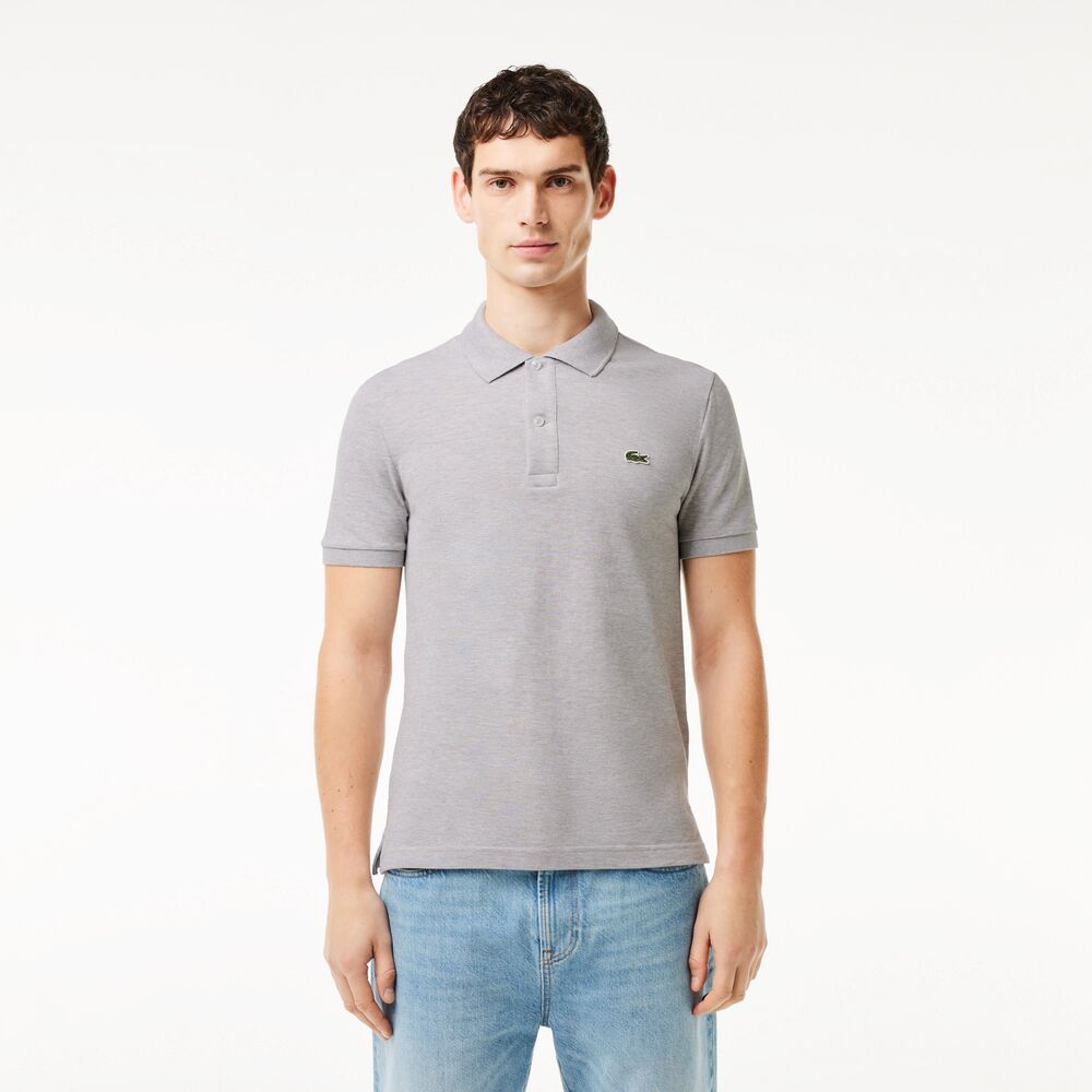 Polo Gris Lacoste L.12.12 Slim Fit en Petit Piqué