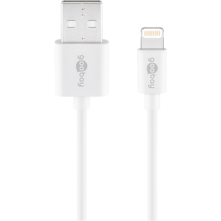 Goobay | Macho | USB tipo A de 4 pines | Macho | Apple Lightning | Blanco | 1 m