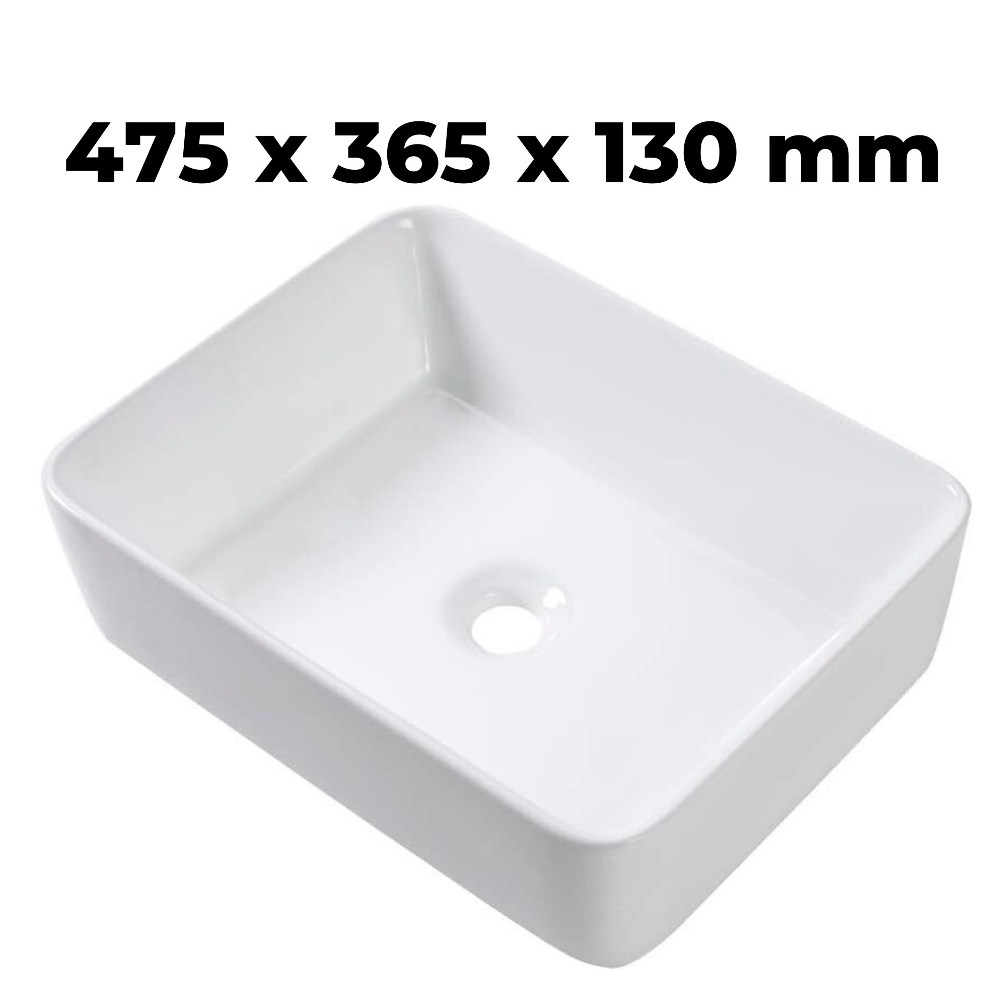 MAGIC SELECT Lavabo de Cerámica, Lavamanos Blanco de Aseo Anti-manchas, Lavabo sobre encimera para Baño, Fácil de Limpiar y con Conexiones Estándar. Ideal para Cocina o Baño.