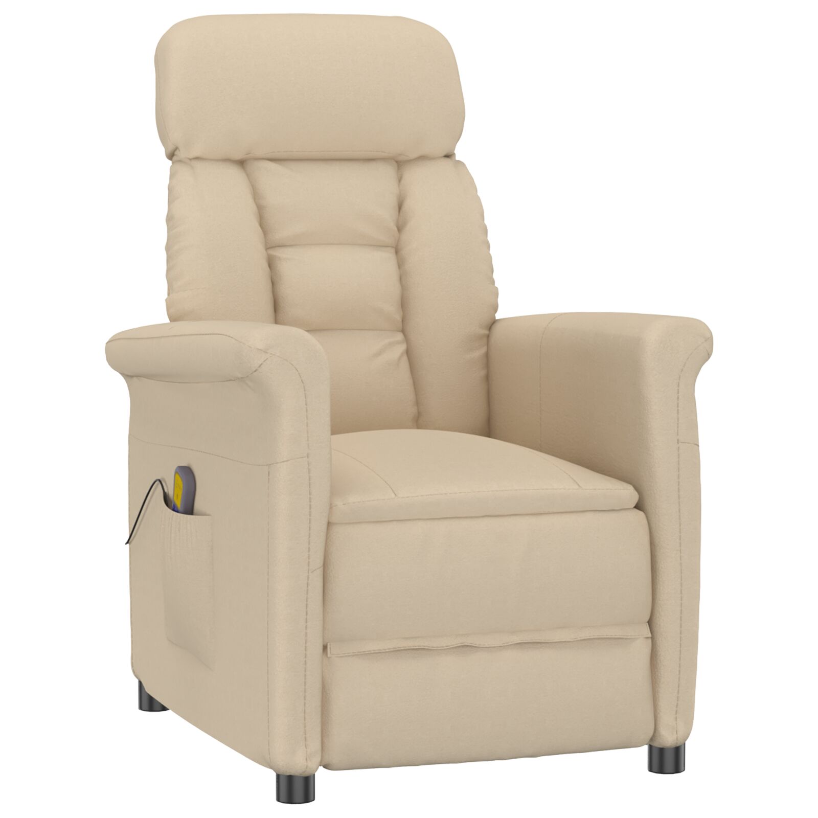 Sillón de masajes vidaXL Crema de tela de microfibra