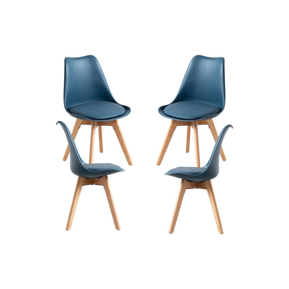 Regalos Miguel - Packs Sillas Comedor - Pack 4 Sillas Synk Basic - Azul Petróleo