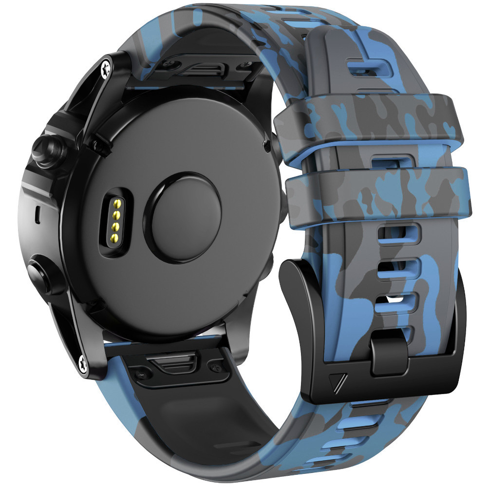Correa de Silicona para Garmin Fenix 8 - 51mm / Fenix 7X Pro / Fenix 6X Pro / Enduro 3 / Epix 2 Pro 51mm, Colores Camuflaje Militar Conectores Quickfit 26mm
