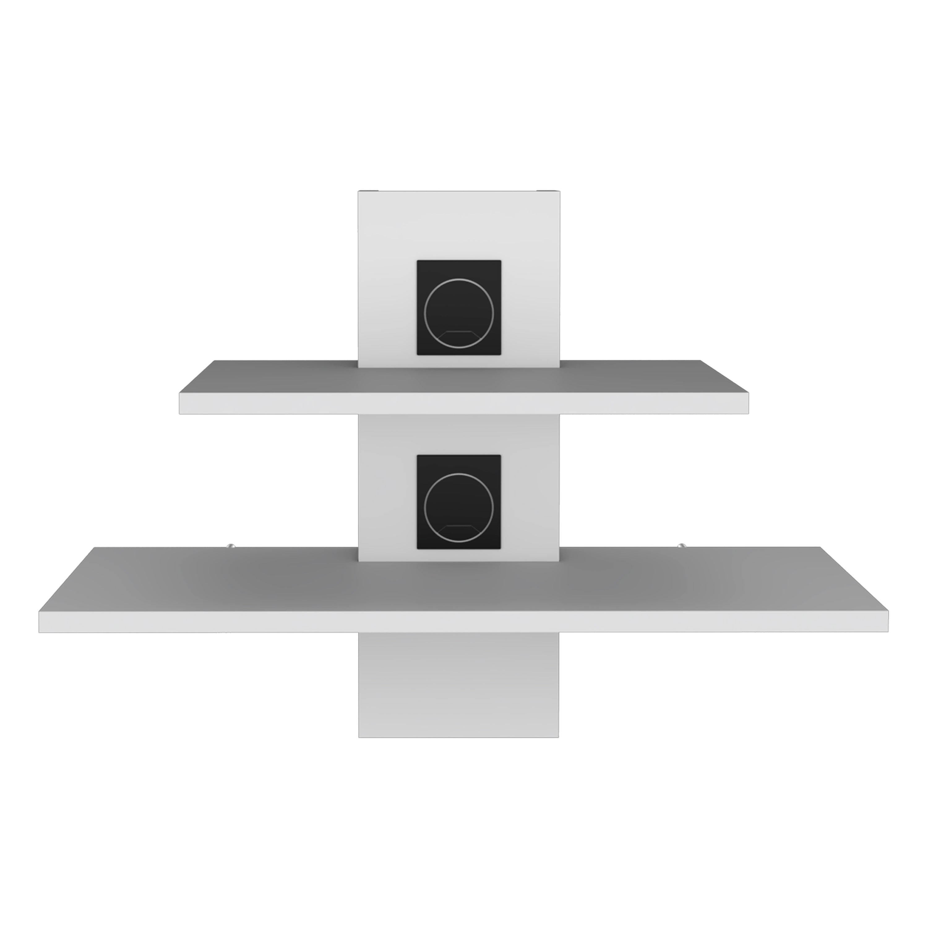 TUHOME Estanteria Tv Burgos en melamina con dos estantes , Blanco  43.7 X 60.1 X 30 cm