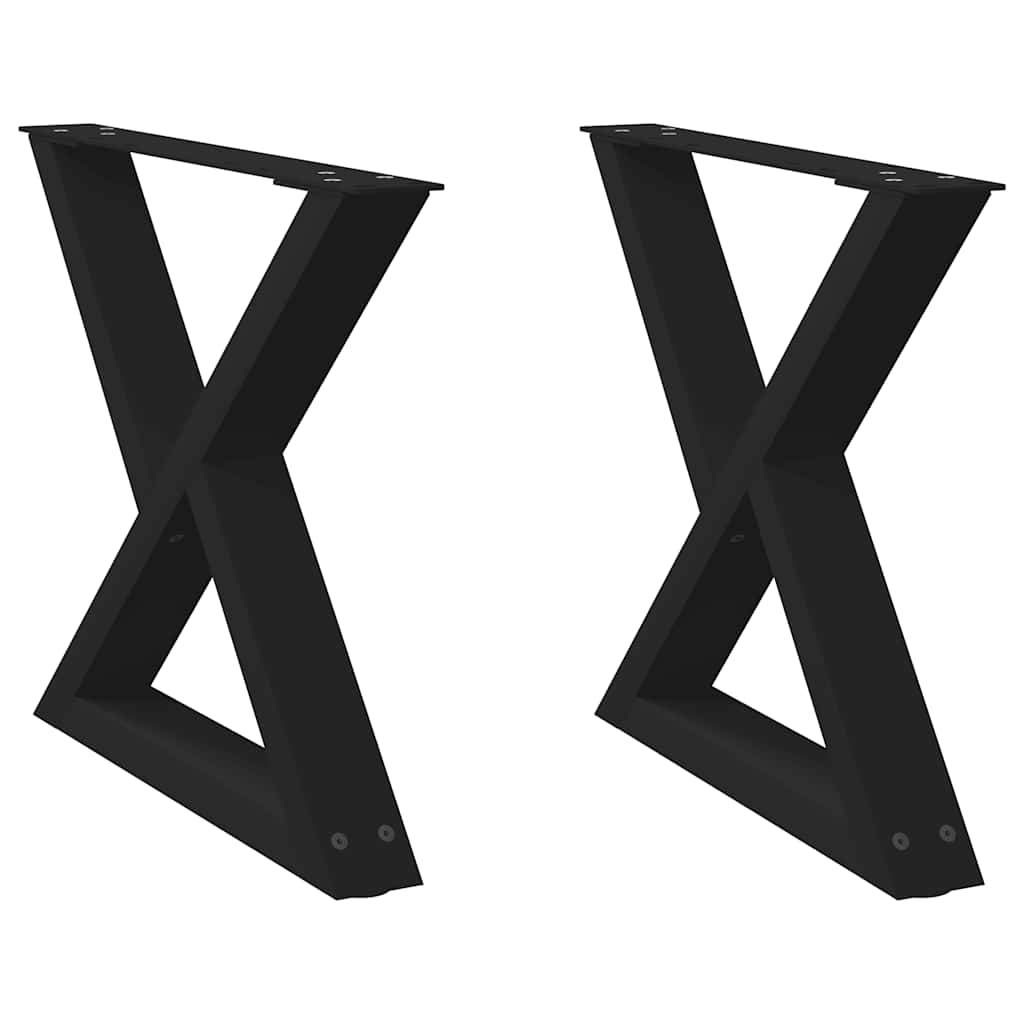 vidaXL Patas para mesa de centro (2 unidades) 60 x (42-43,3) cm, acero