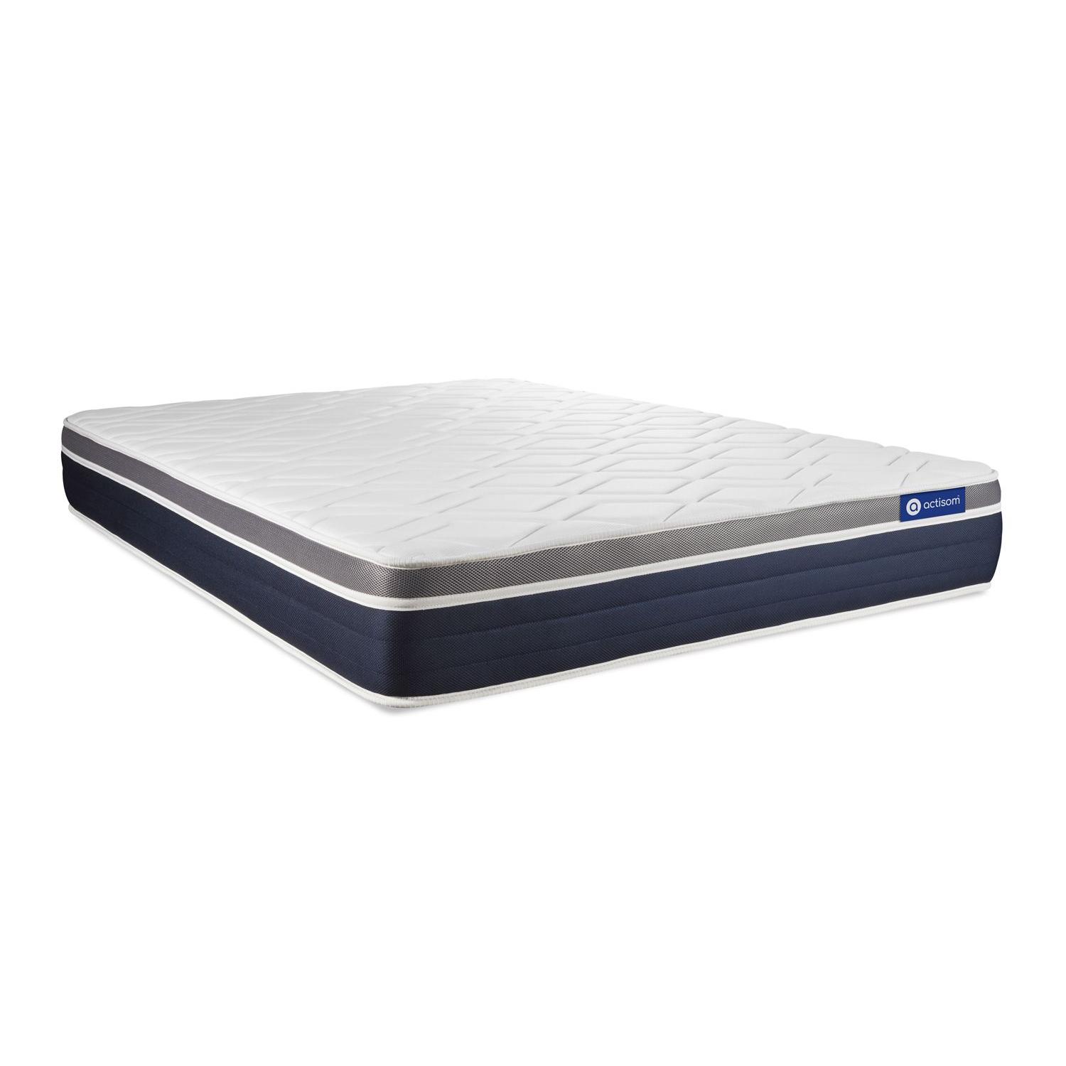 Colchón Actiflex confort 200x200cm, Grosor: 26cm, Muelles ensacados y espuma viscoelástica, Moderadamente firme, 3 zonas de confort
