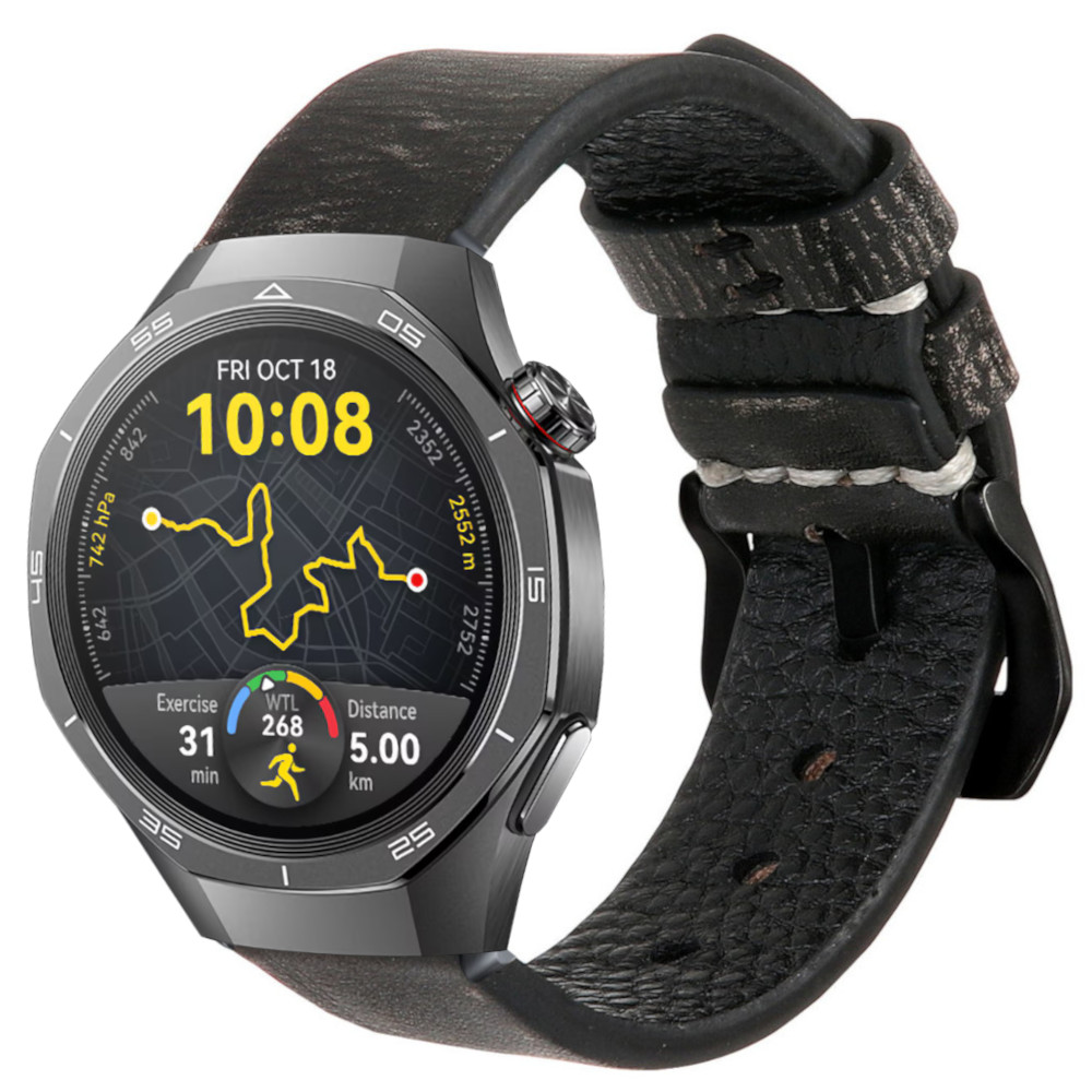 Correa de Piel para Huawei Watch GT 5 - 46mm / GT 5 - 46mm / GT 4 - 46mm / Amazfit GTR 4 / Bip 5 / Garmin Vivoactive 4, Modelo Cuero Hecha a Mano Ancho 22mm