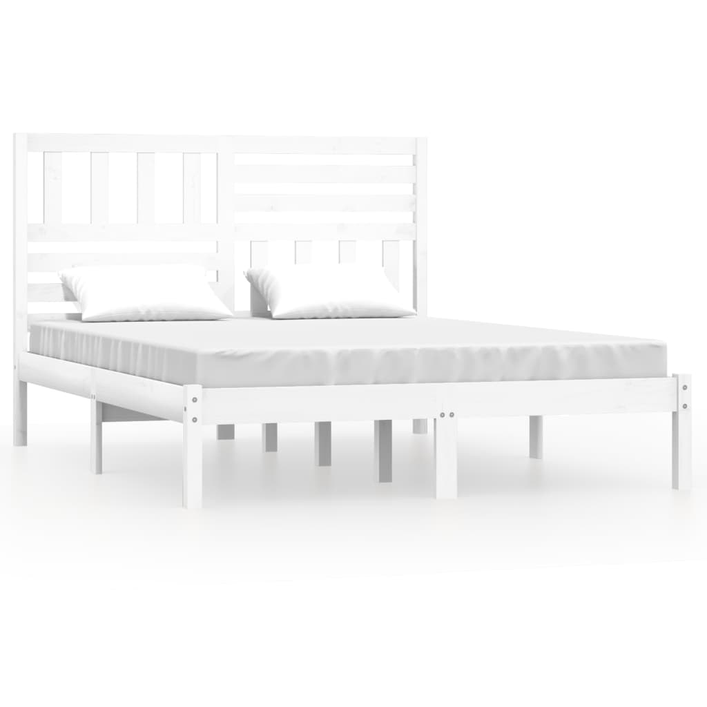 vidaXL Estructura de cama sin colchón madera pino blanco 140x200 cm