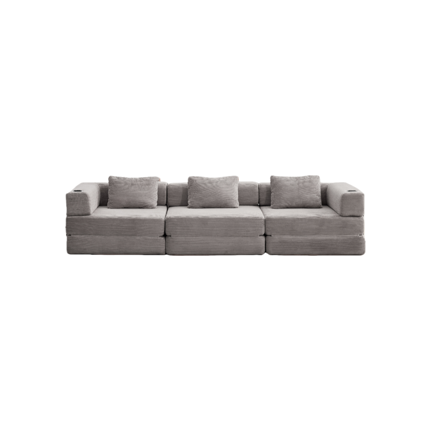 Sofá cama modular de 3 plazas, plegable convertible en cama o colchón, funda de sarga suave, sin montaje, diseño seccional DIY, ahorra espacio, ideal para salón, apartamento pequeño y oficina