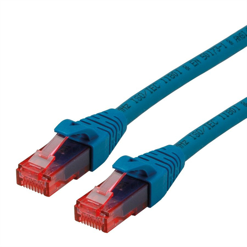 ROLINE Cable de conexión Cat.6 UTP, Nivel de componente, LSOH, Azul, 0,5 m