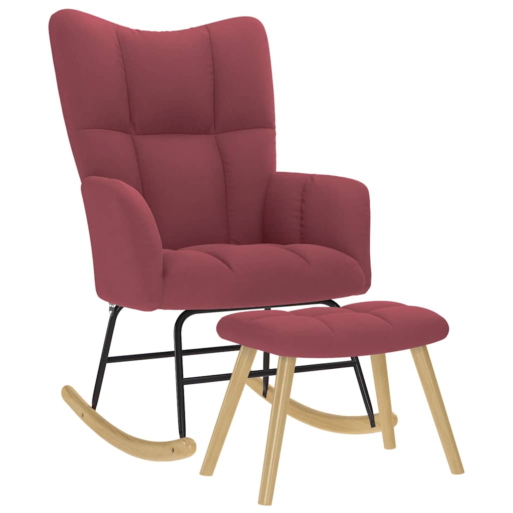 vidaXL Sillón mecedora con taburete tela Multicolor