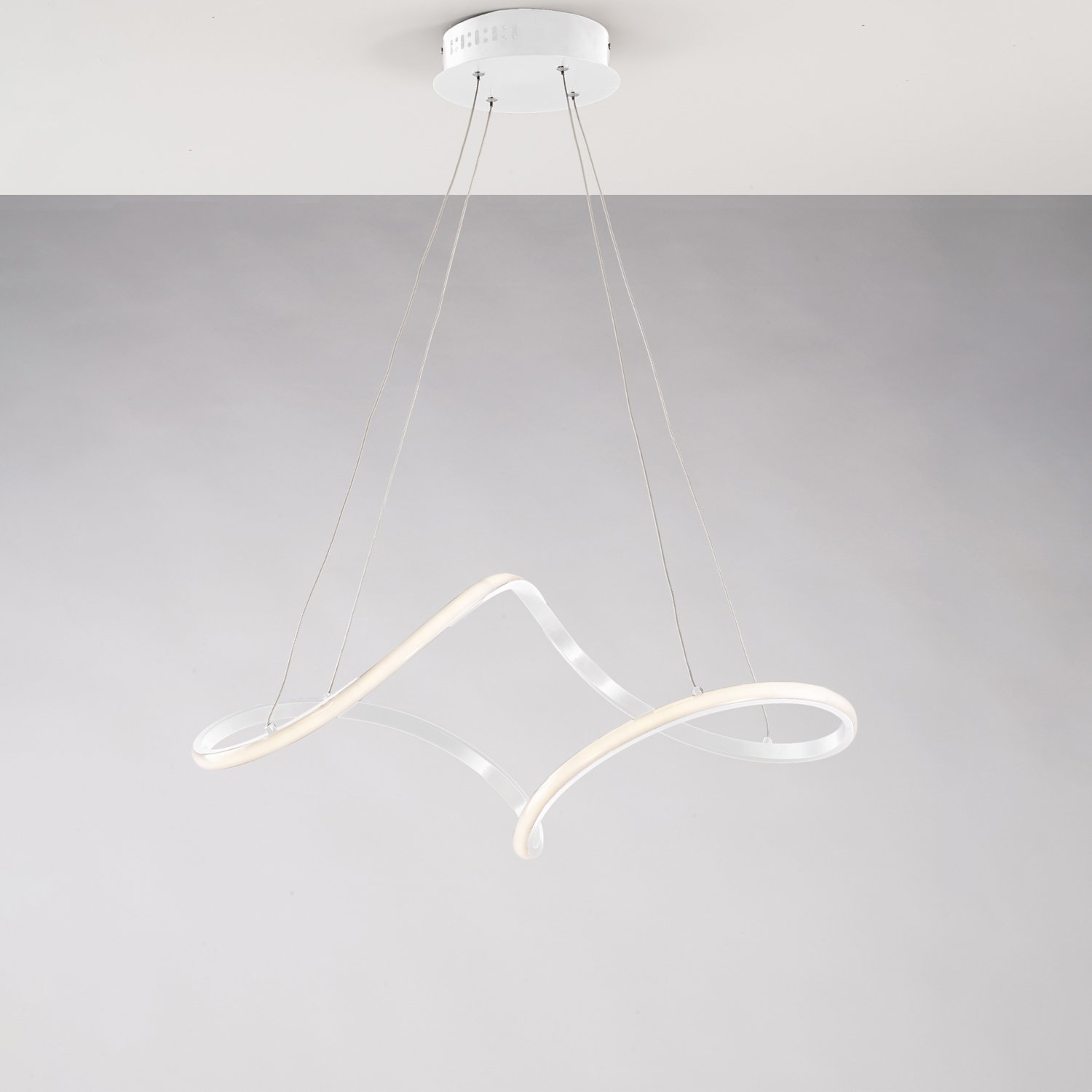 Dana Modern Suspensión Metal Blanco Led Integrado 4000K