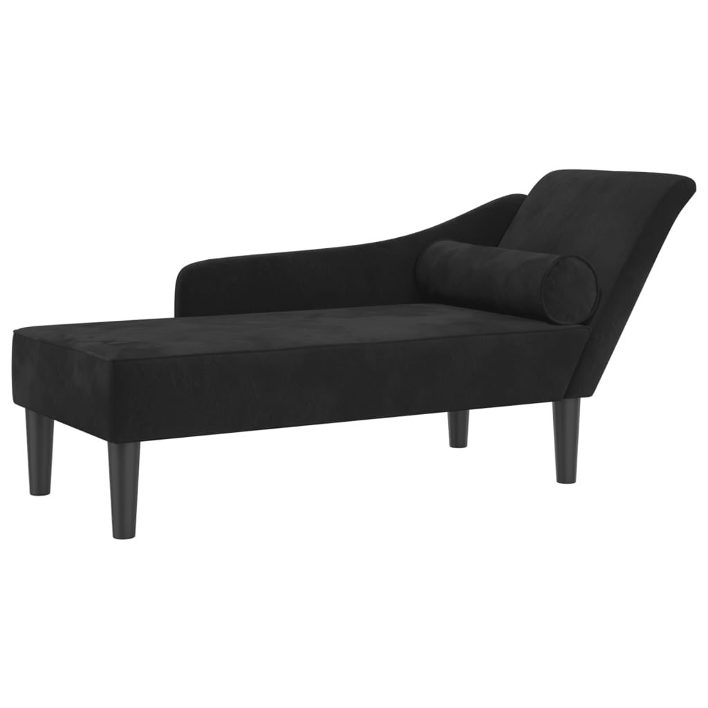 vidaXL Sofá diván con cojines terciopelo negro