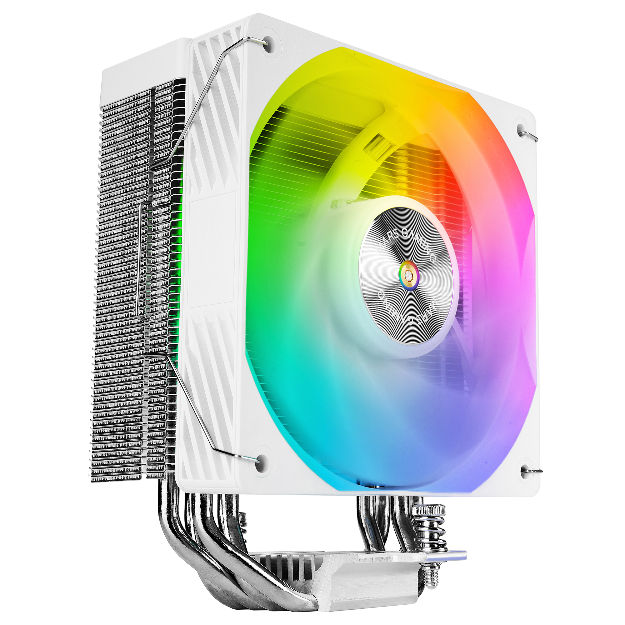 Mars Gaming MCPU-X4ARGB, Disipador CPU 220W TDP, 4x Heatpipes HCT Nueva Generación, Ventilador PWM SI Extreme-Silent ARGB 120mm, Núcleo de Cobre Hiperbalanceado, Compatibilidad Intel y AMD, Disipador PC Negro o Blanco