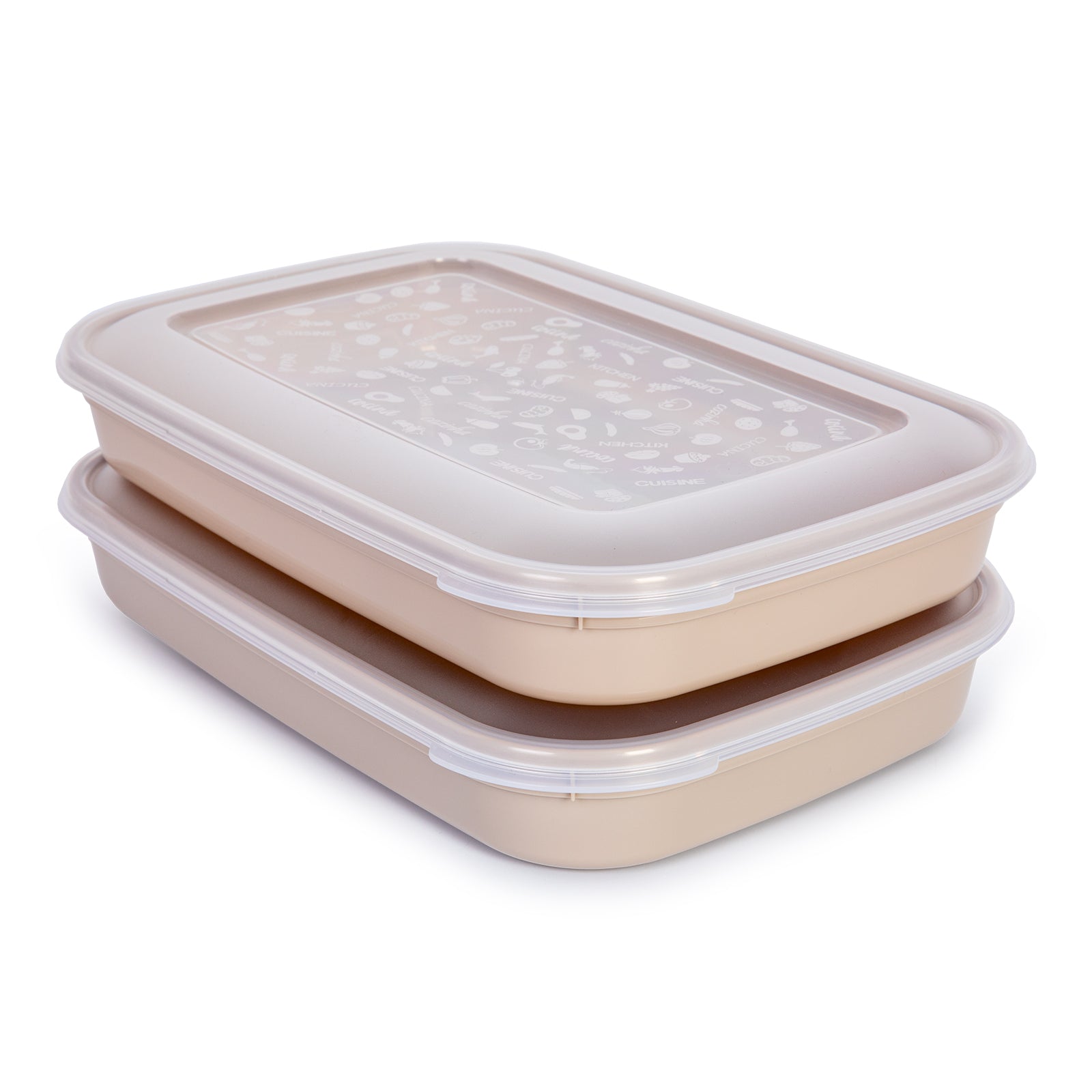 Plastic Forte - Juego de 2 Recipientes Porta Embutidos Classic 1.75L Marron