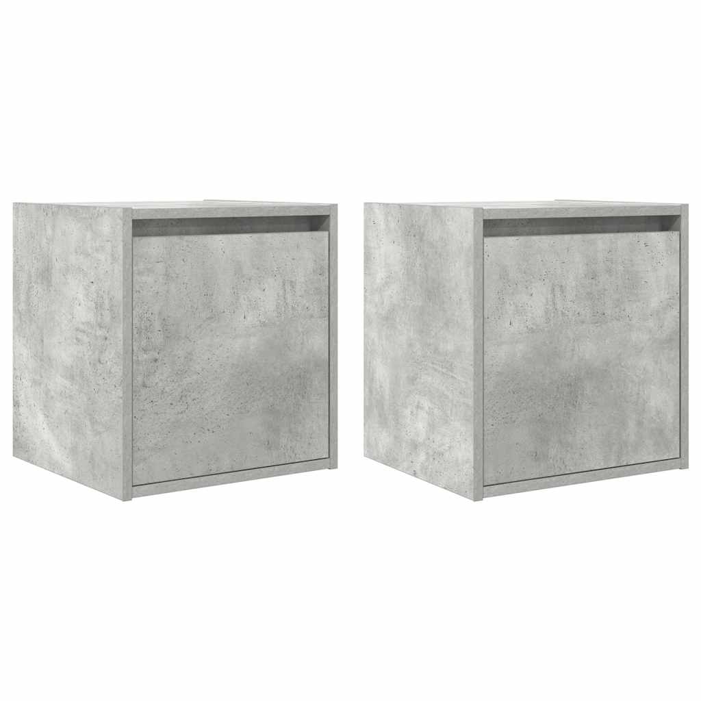vidaXL Mesillas de noche de pared 2 uds 38x34x40 cm en color Roble ahumado/Madera antigua/Roble artisan y más | cómodas modernas ergonómicas para comedor cocina salón hogar