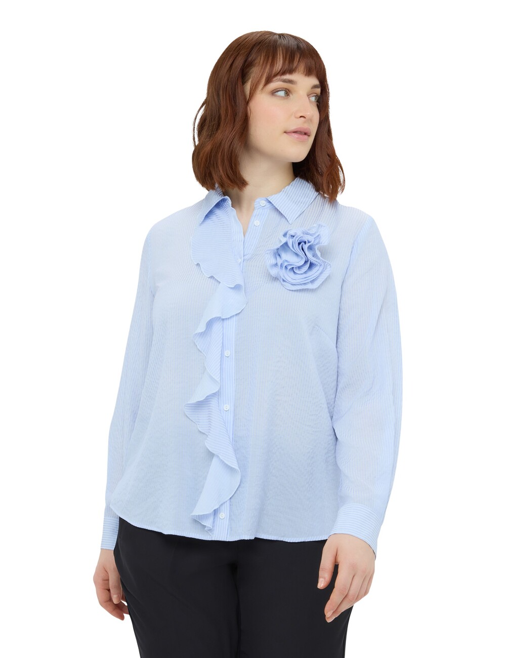 Fiorella Rubino - Camisa con volantes y flor