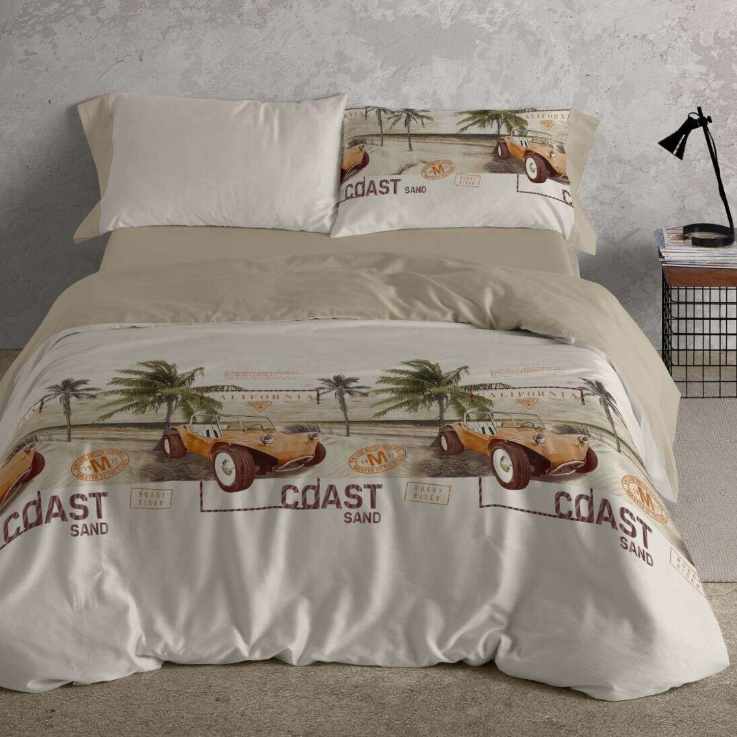 Funda Nórdica BURRITO BLANCO 50% Algodón Diseño Vintage Playa Agua Marina - Tacto Suave, Fácil Planchado, Alta Durabilidad - Cama 90-200cm