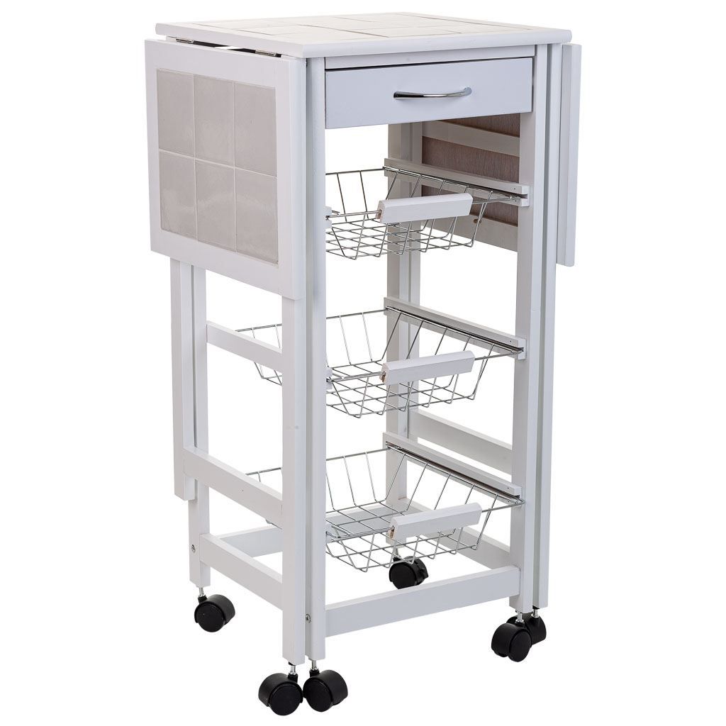 Kit Carro De Cocina De Madera 37x91x79cm, El mejor complemento para tu hogar
