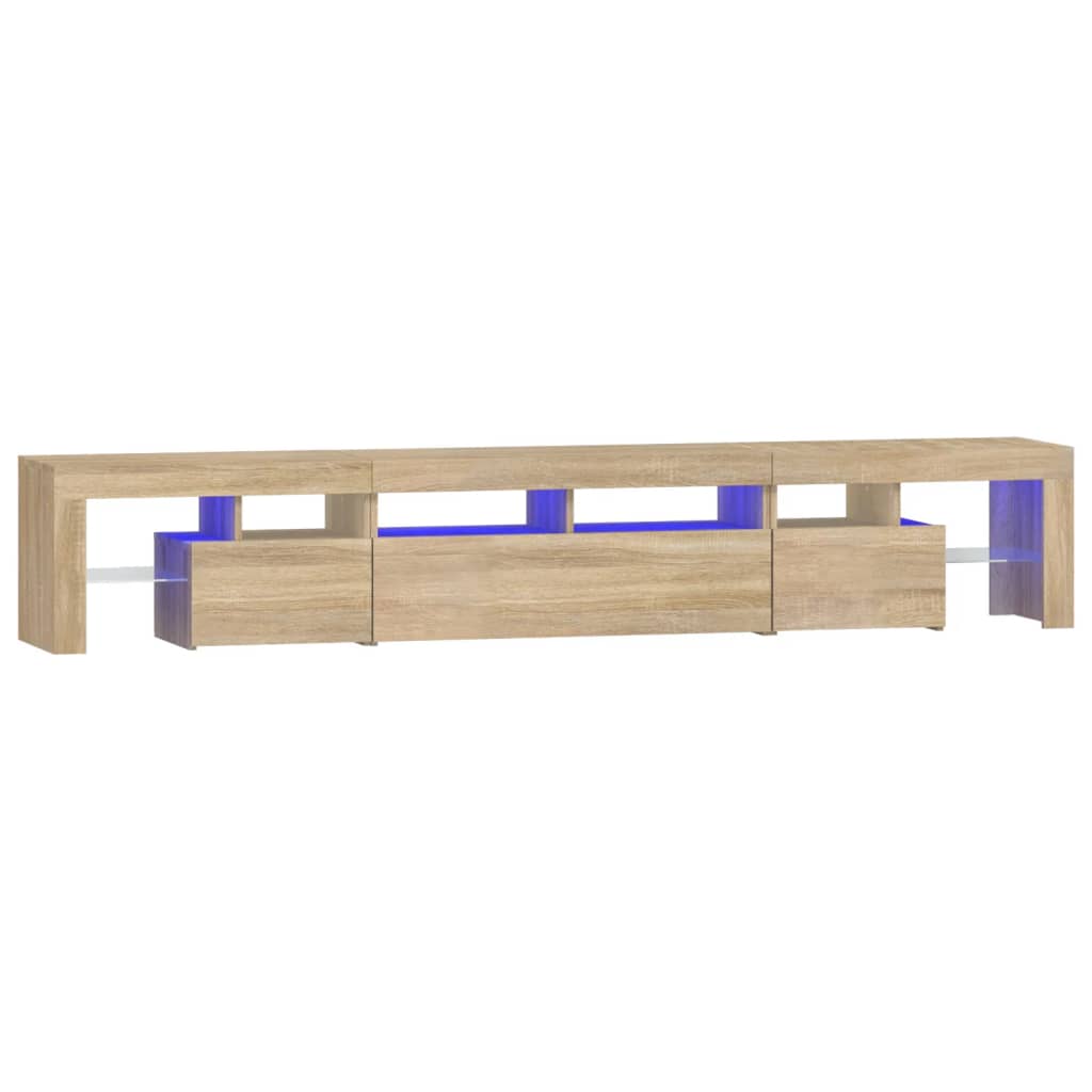 vidaXL Mueble de TV con luces LED 230x36,5x40 cm, Mueble de Salon, Mueble TV, Mueble TV salon, Mesa de TV, Mueble tele