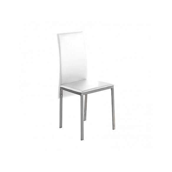 MOMMA HOME Set de 4 Sillas de Comedor Blanco - Modelo Melbourne - Material Ecopiel/Metal - Medidas 42 x 51 x 97 cm Raíz Inicio Sillas de Cocina Muebles de cocina Promocion MommaHome