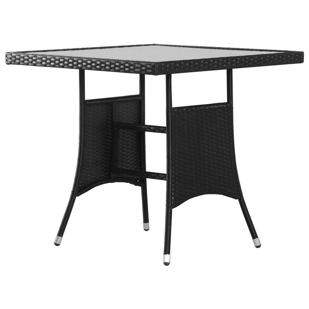 vidaXL Mesa de jardín 80x80x74 cm ratán sintético negro
