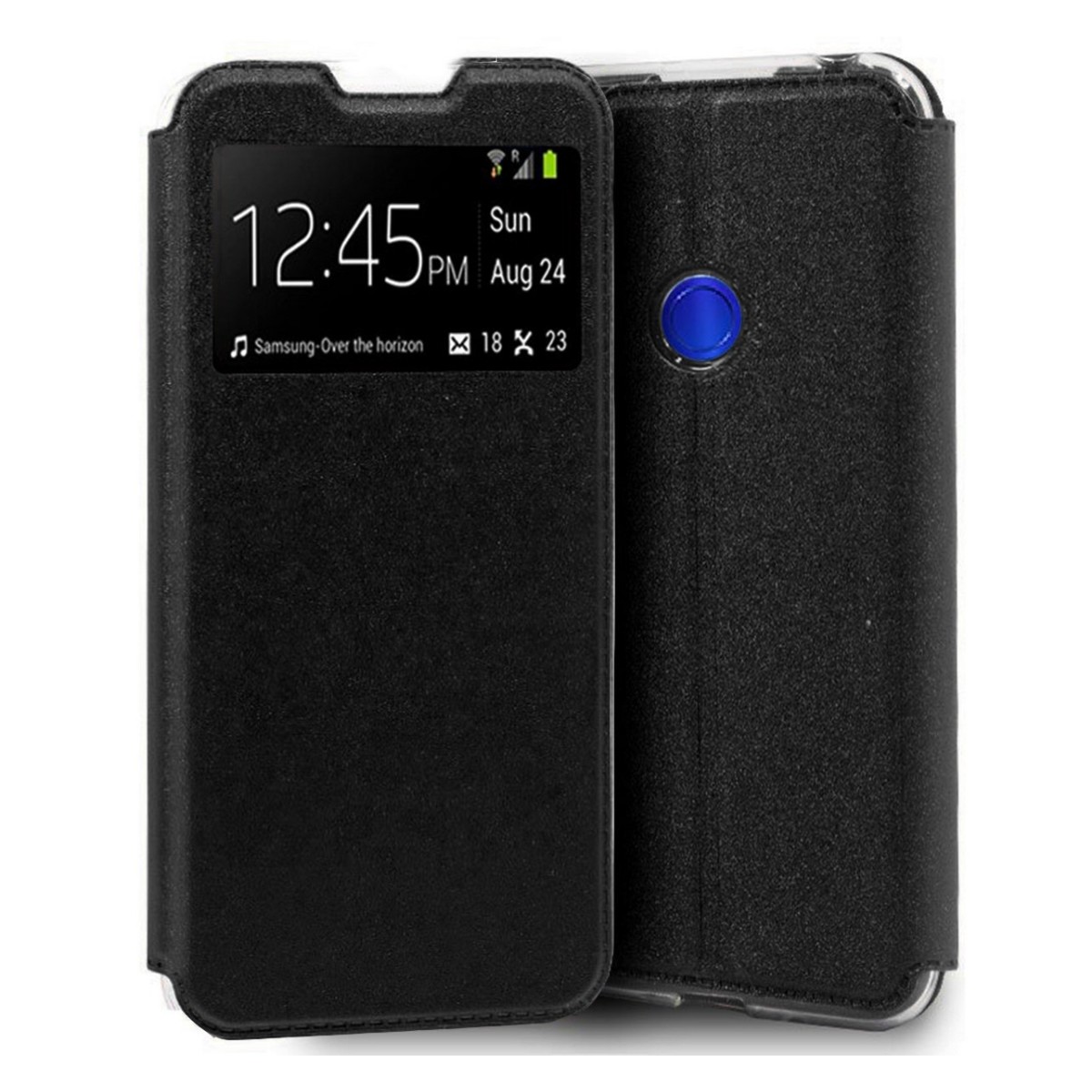 Tumundosmartphone Funda Libro Soporte con Ventana para Xiaomi Redmi Note 8T Color Negra