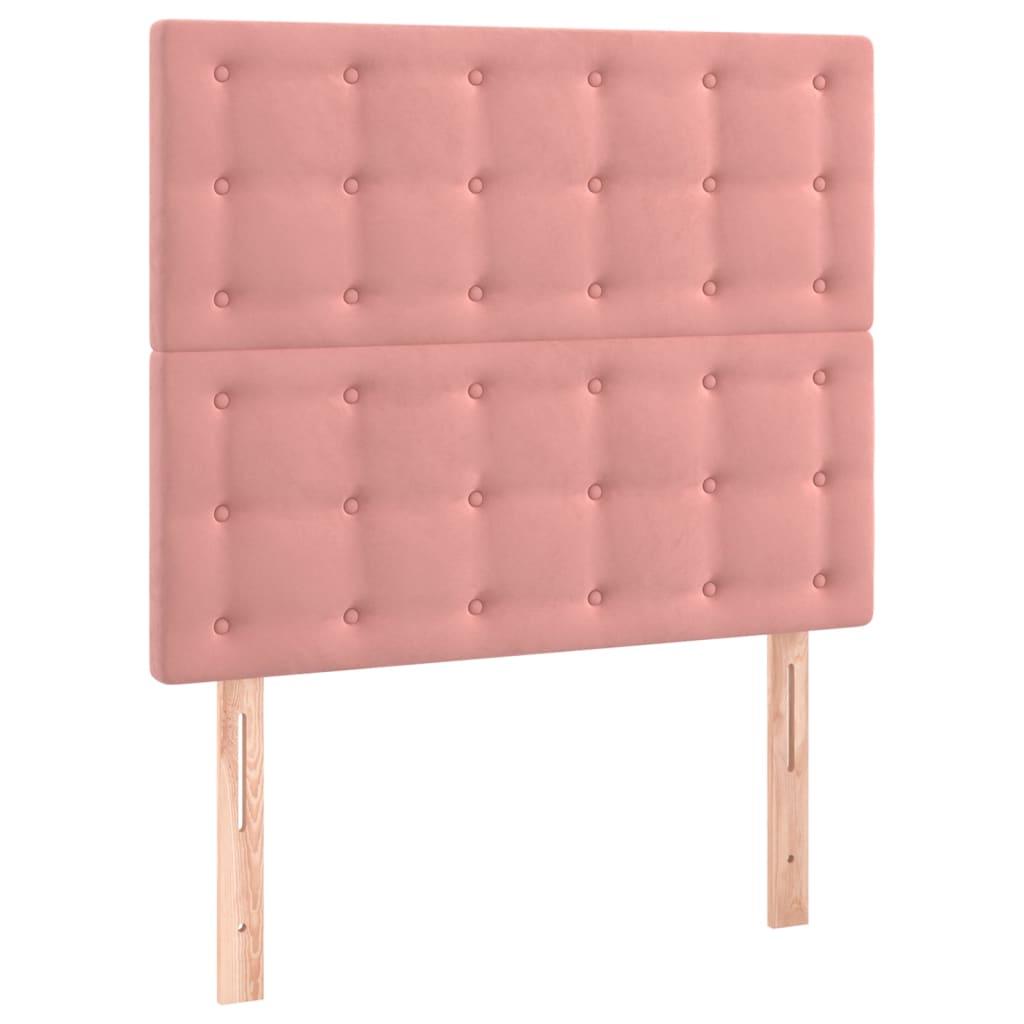 vidaXL Cabecero con luces LED terciopelo rosa 90x5x118/128 cm
