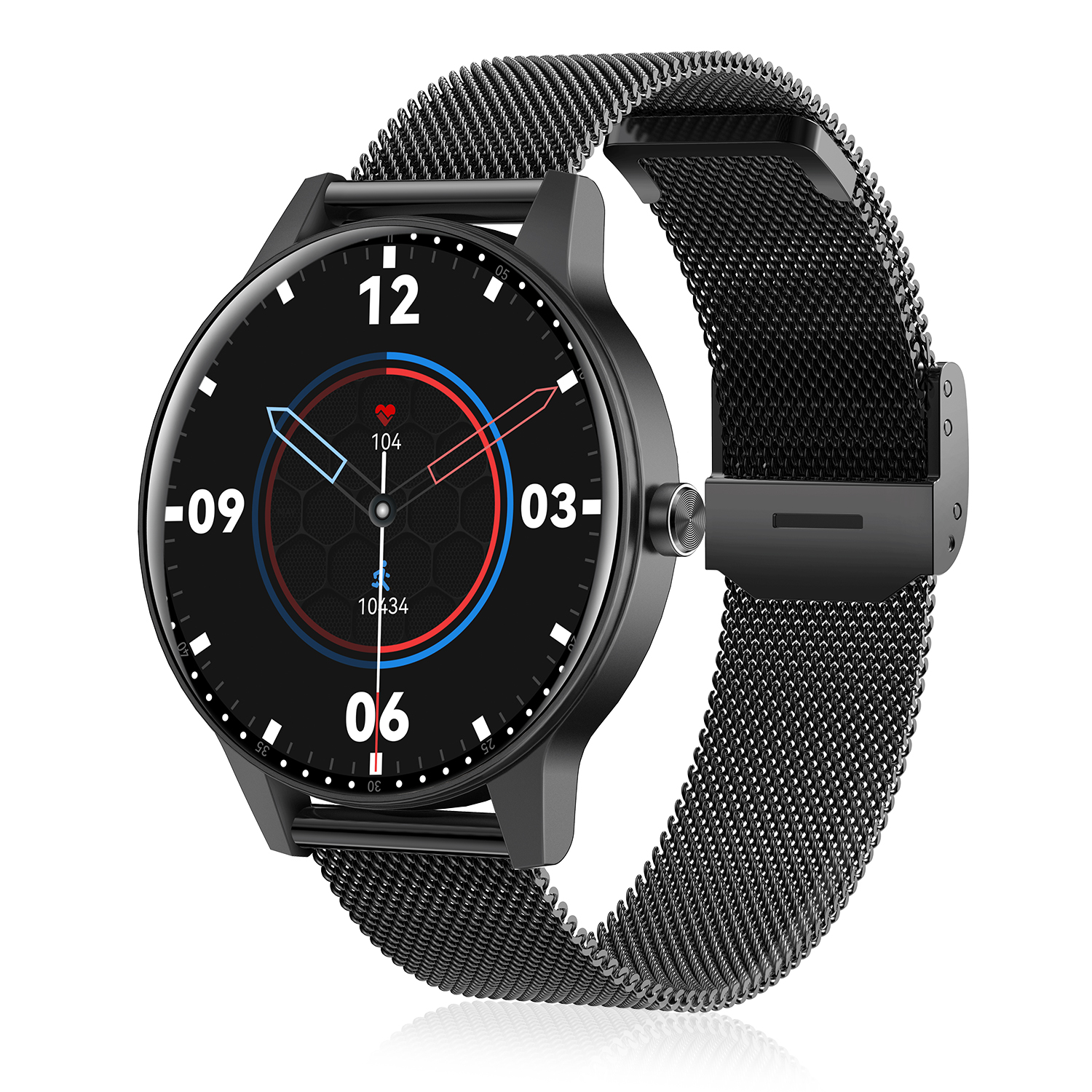 DAM Smartwatch QS80 con llamadas BT, notificaciones push. Monitor deportivo y de salud. 4,4x1x4,6 Cm.