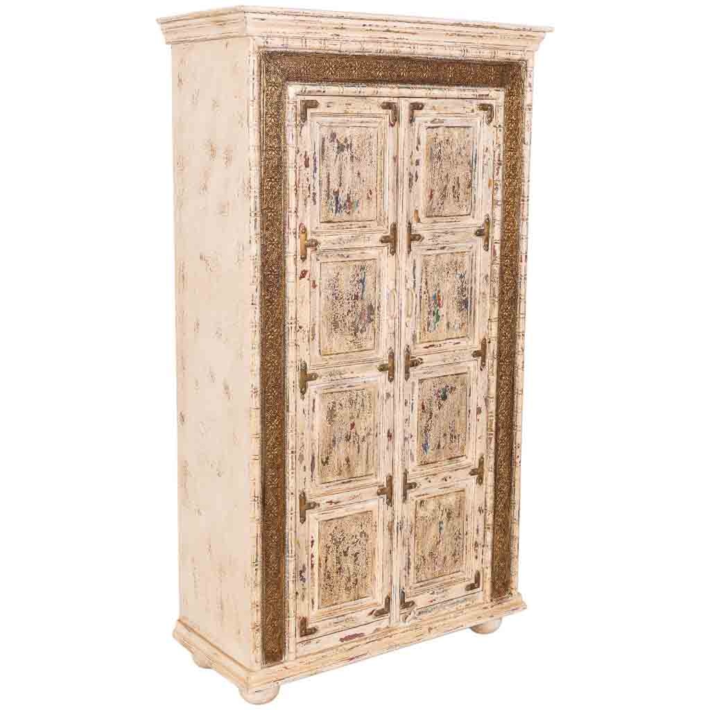Wonderlust Deco - Armario de madera artesanal blanco 100x45x178 cm Blanco 100x45x178h cm