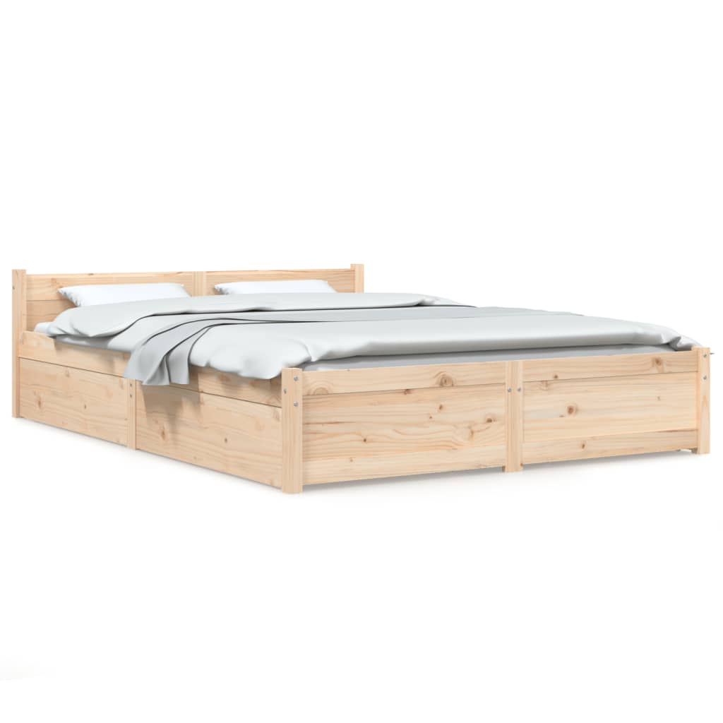 vidaXL Estructura de cama con cajones doble 135x190 cm