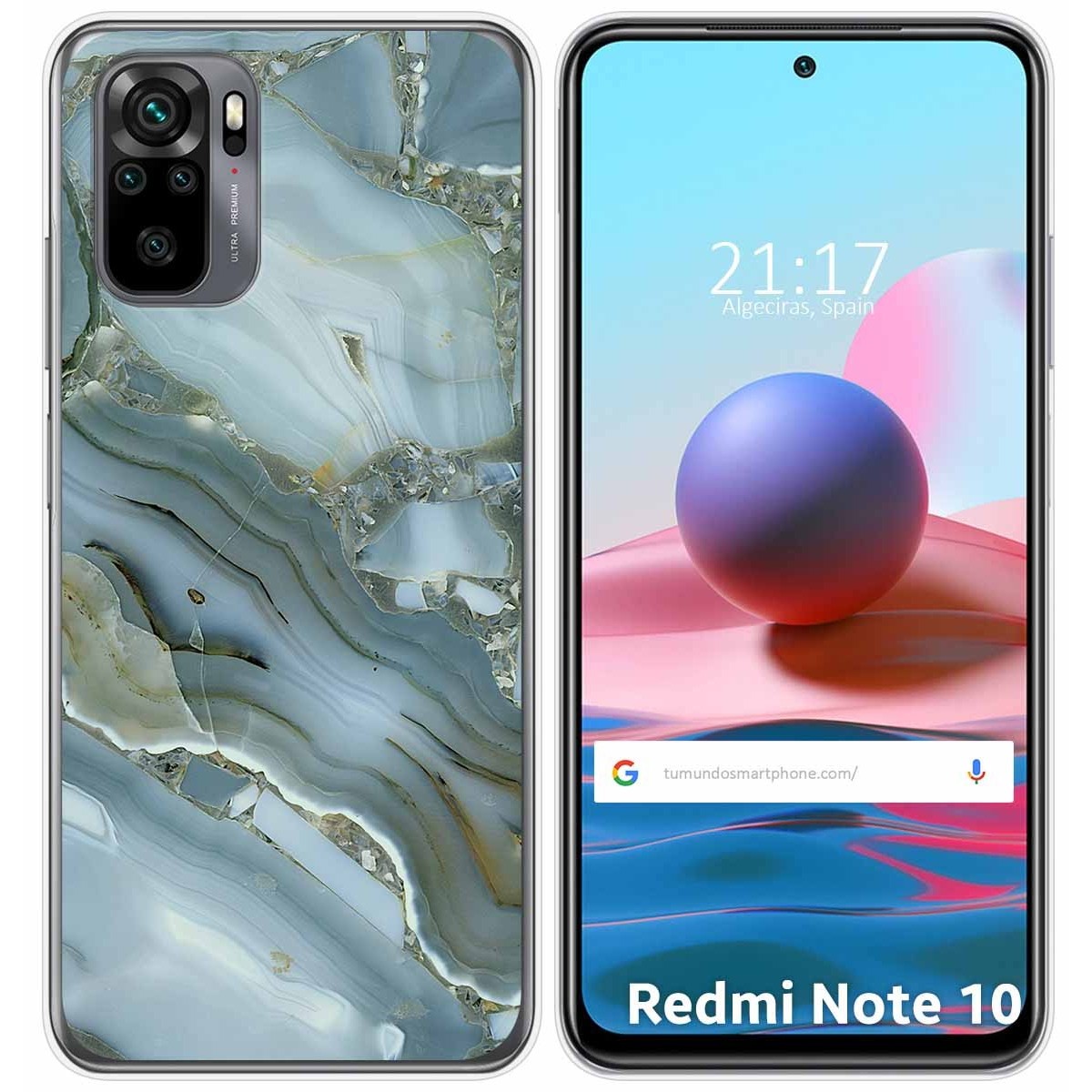 Tumundosmartphone Funda Gel Tpu para Xiaomi Redmi Note 10 / 10S diseño Mármol 09 Dibujos