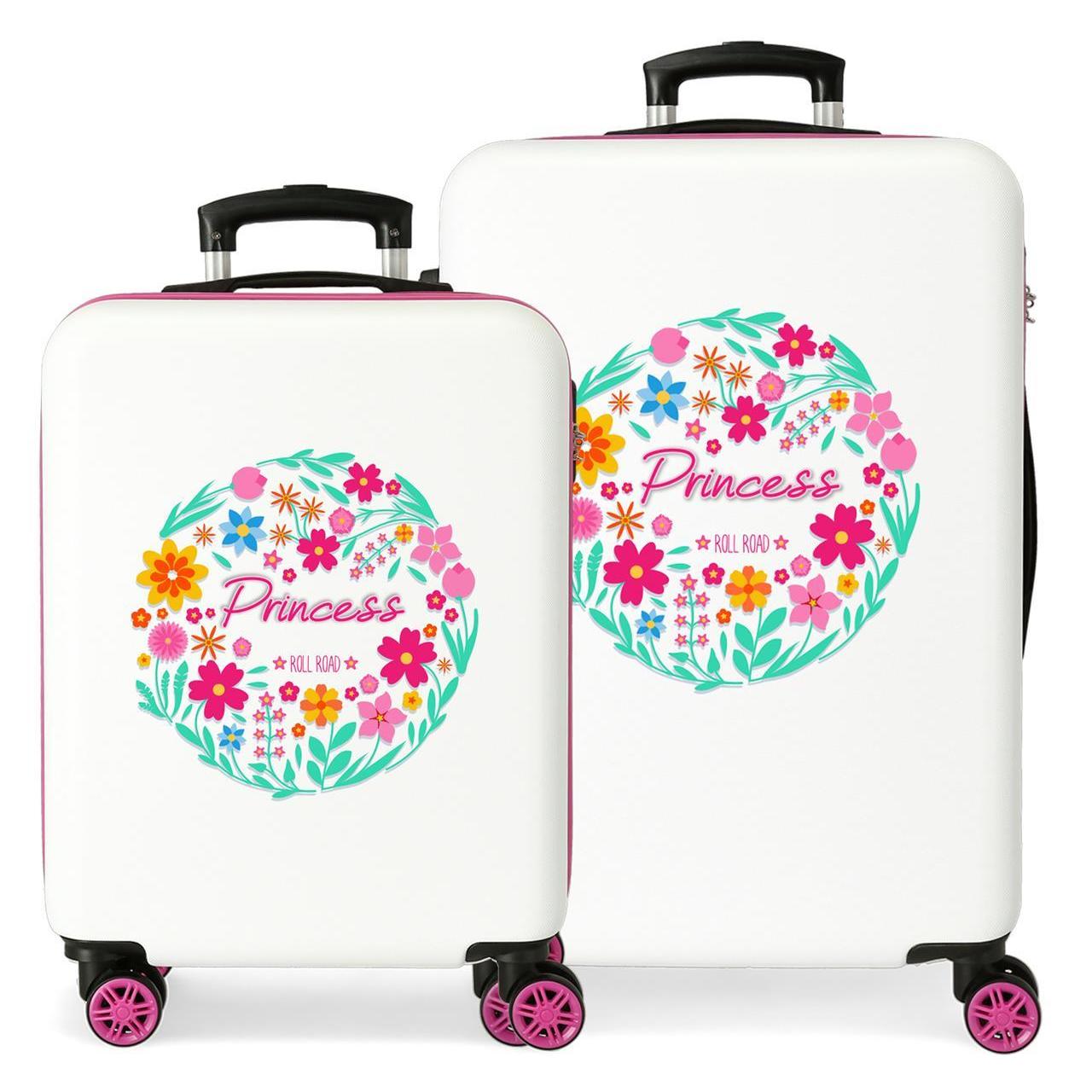 Juego de maletas Roll road Little me blanco 68x48x26cm