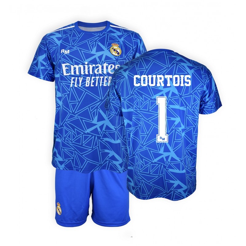 Equipación portero Courtois Real Madrid niño camiseta pantalón tallas 6 a  14 COUR2223
