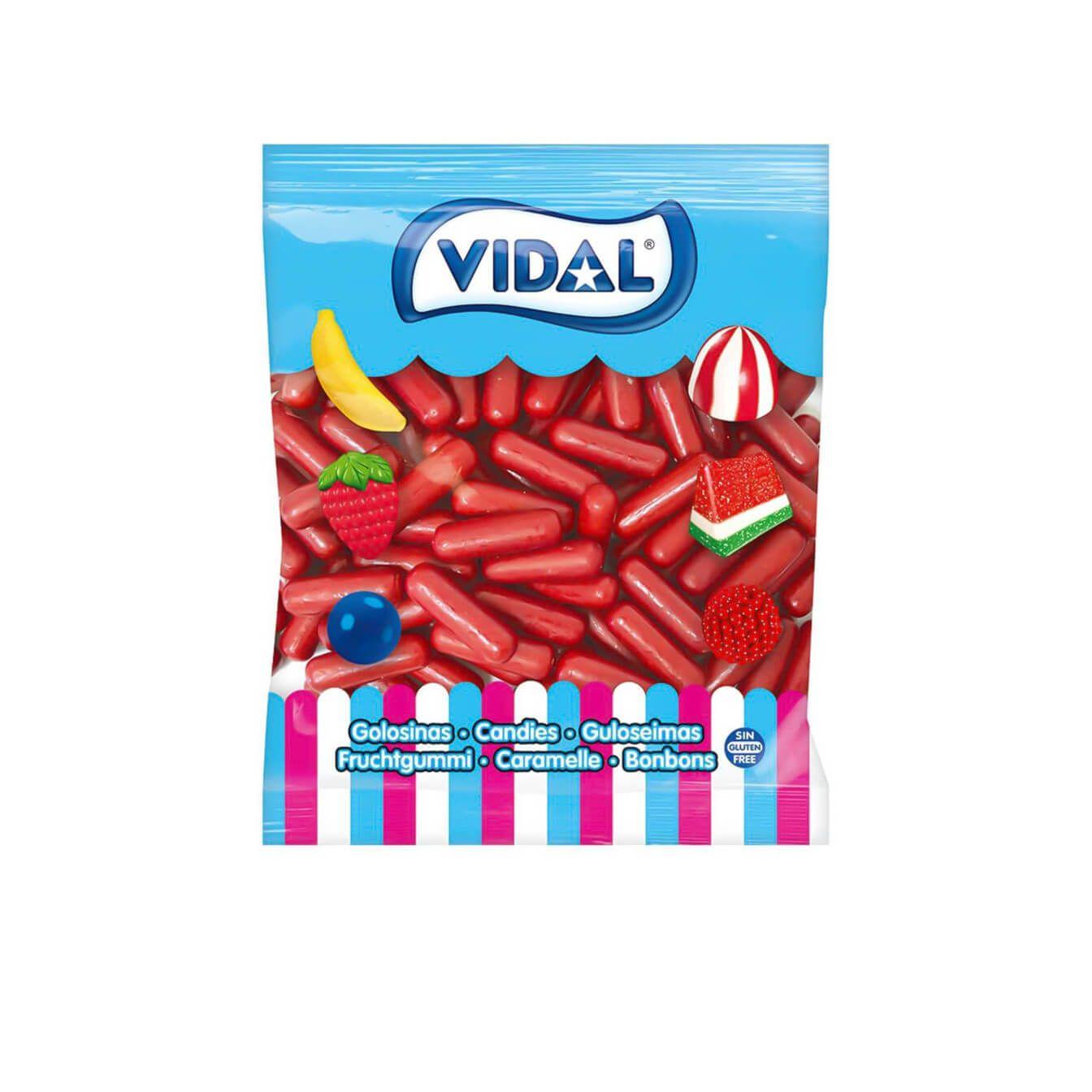 Vidal - Vidal golosinas Pintalabios bolsa 1,6 Kg - Divertido chicle en forma de pintalabios y que realmente te pinta los labios y la lengua cuando se come - Delicioso sabor a fresa y chicle tutti. Su dulzura gusta a grandes y pequeños